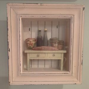 Vintage Shabby Chic Kitchen Shadow Box | French Country Wall Art | 10.75” x 10”